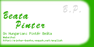 beata pinter business card